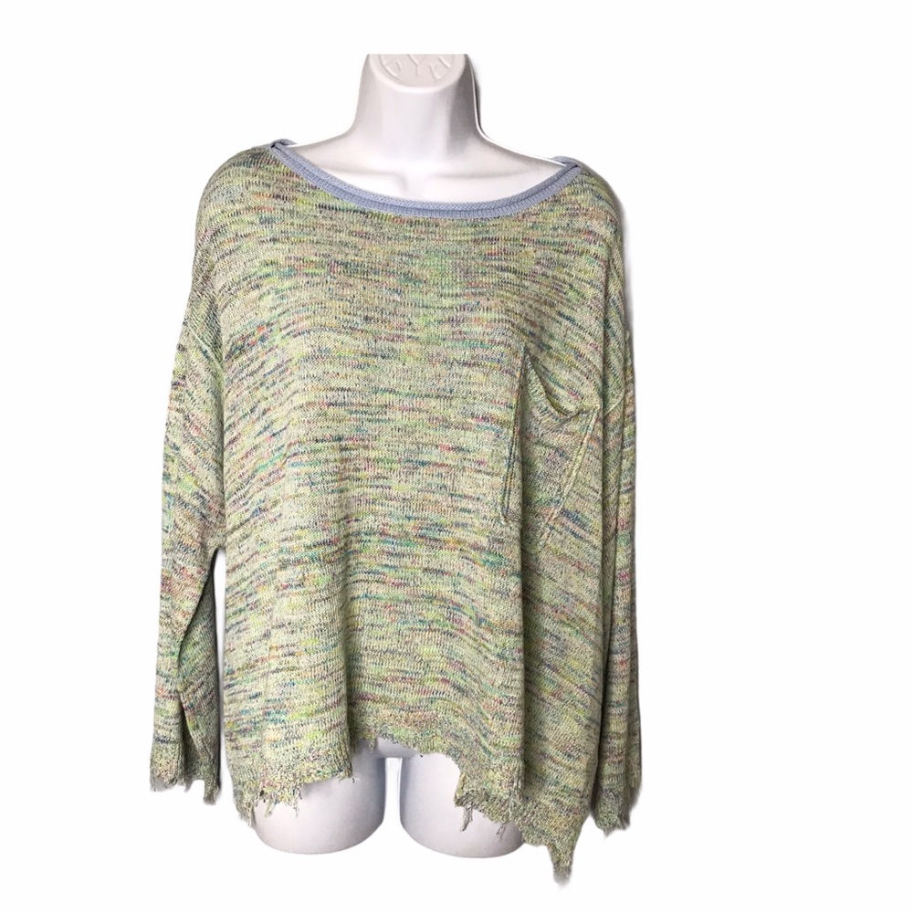 Free People | NWT Aqua Combo Boho Pullover Sweater - Picture 8 of 15
